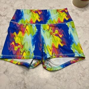 Fleo medium THO True High Original 2.5” inseam high rise snow cone drip shorts